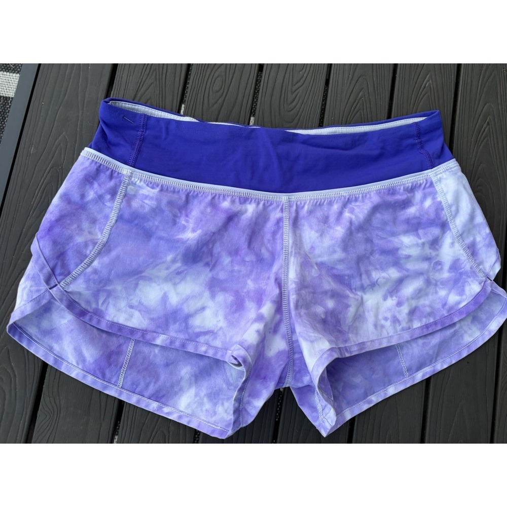 LULULEMON Speed Up Purple Tie Dye Shorts Lined Short Size 4,  3"inseam